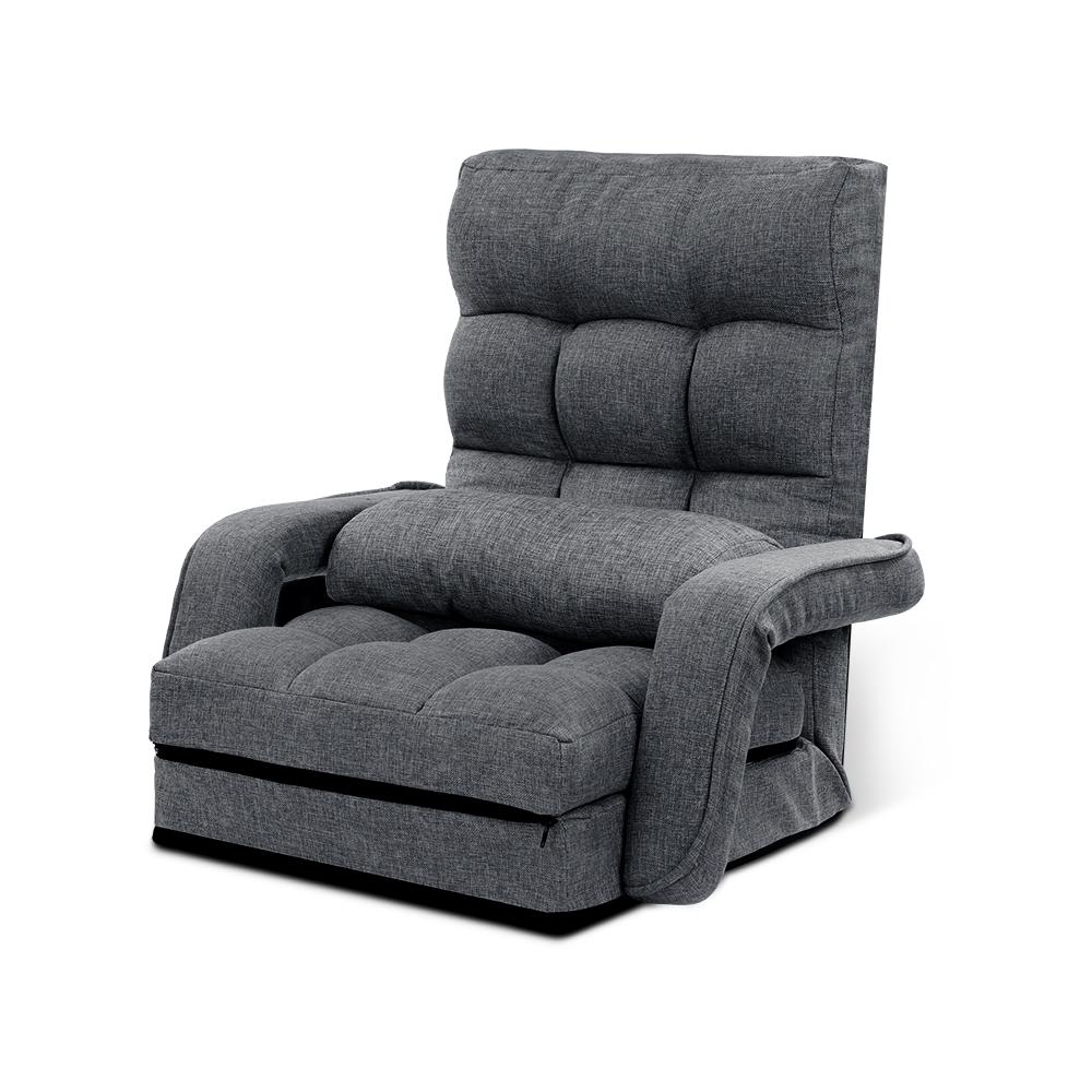 Armchair Floor Recliner Grey - Bedzy Australia