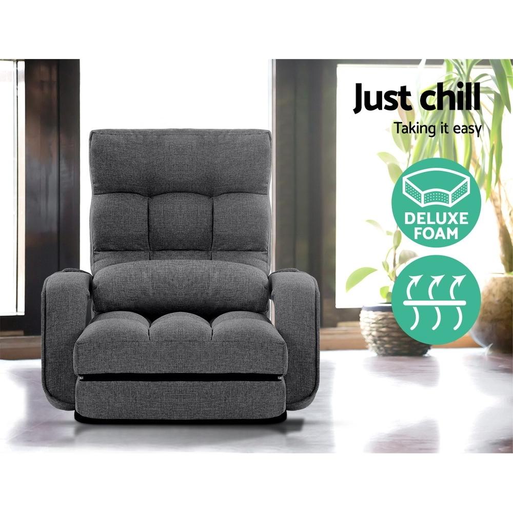 Armchair Floor Recliner Grey - Bedzy Australia