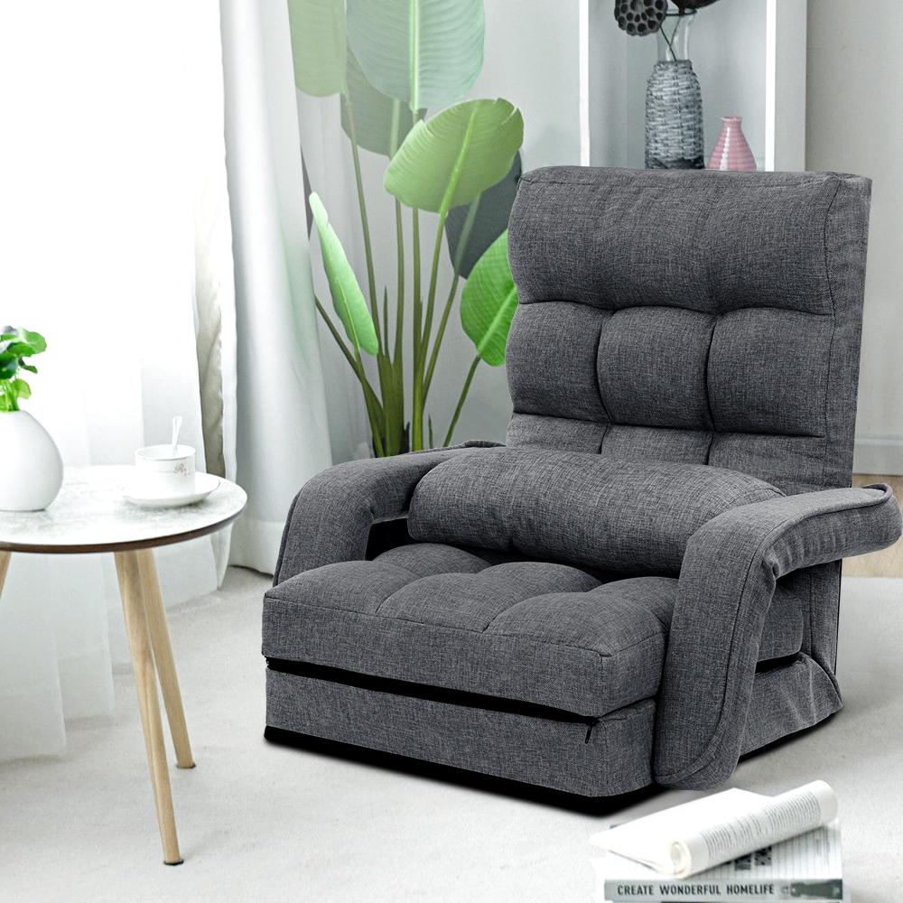 Armchair Floor Recliner Grey - Bedzy Australia