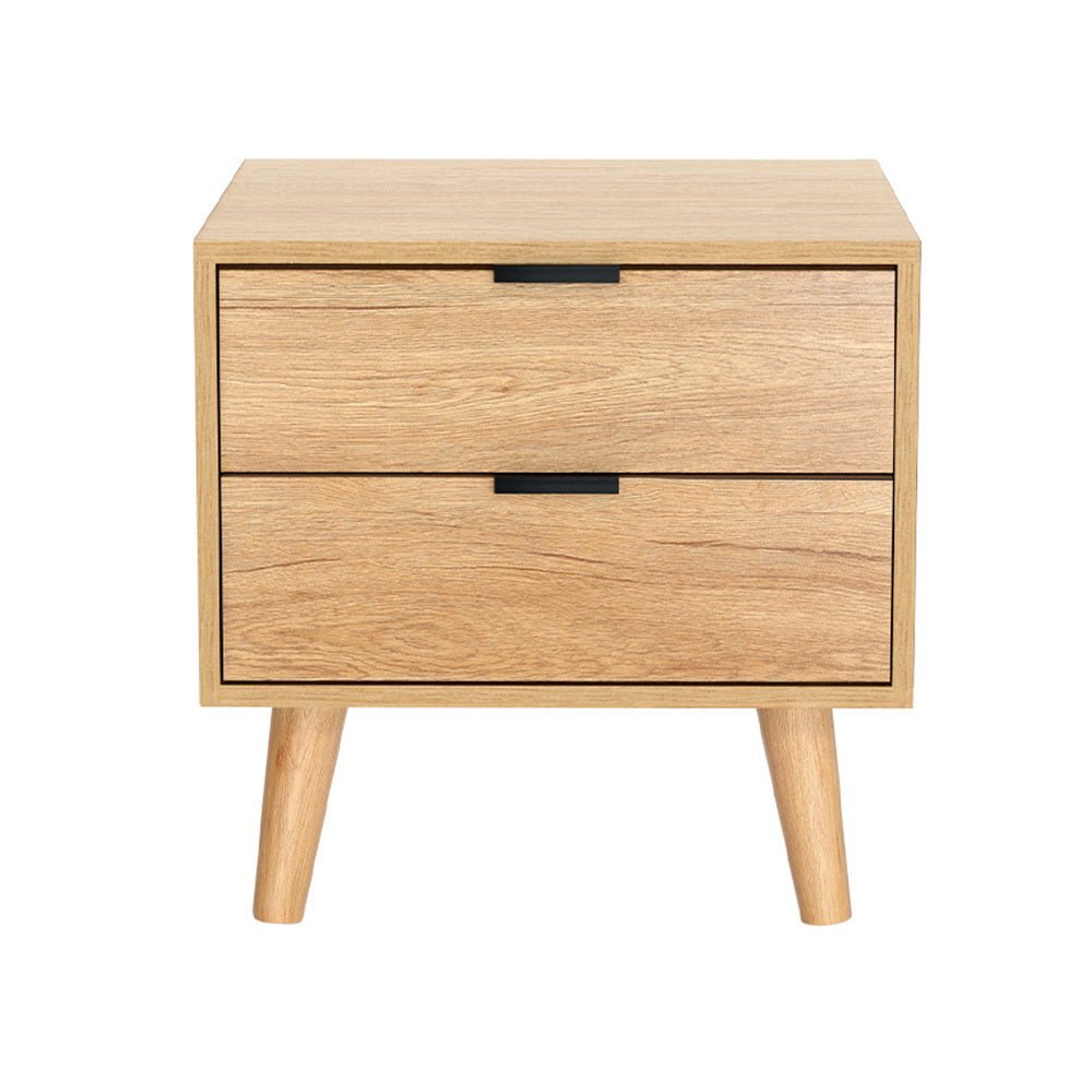 2 Drawer Bedside Table Pine - Furniture > Bedroom - Bedzy Australia