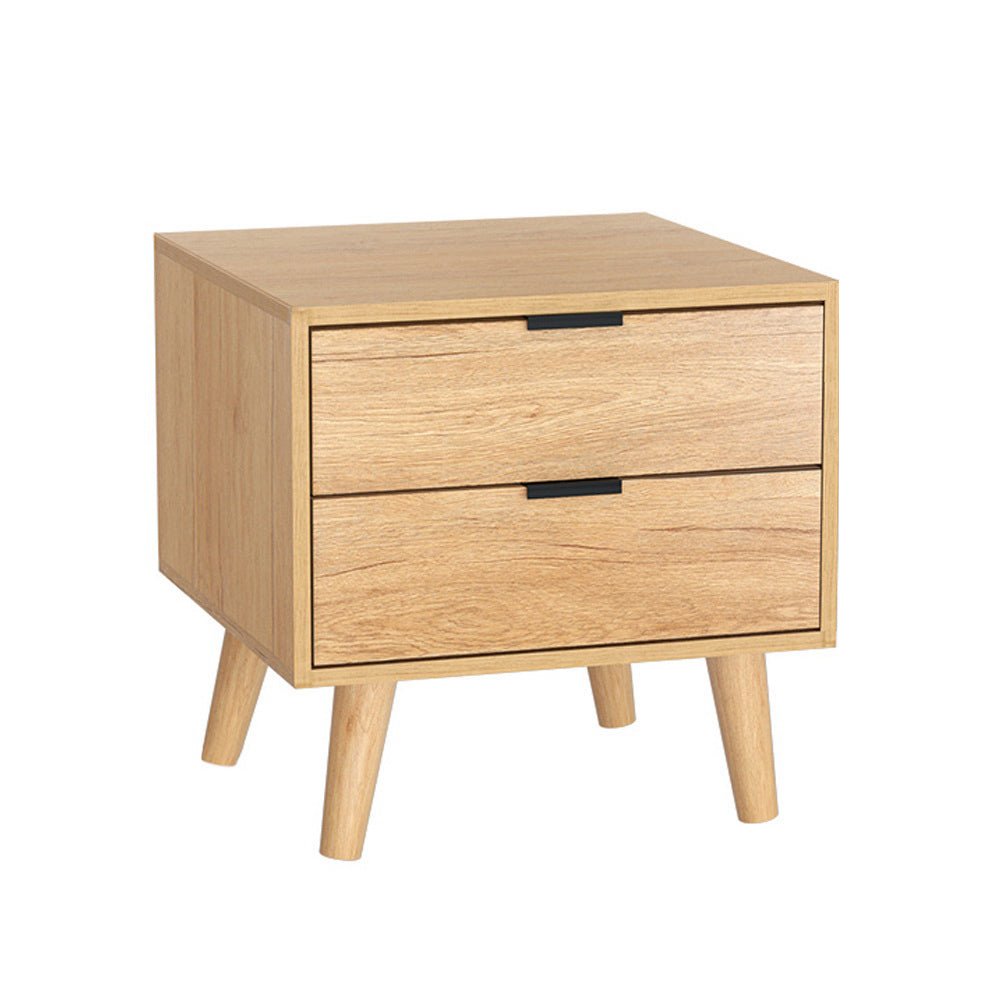 2 Drawer Bedside Table Pine - Furniture > Bedroom - Bedzy Australia