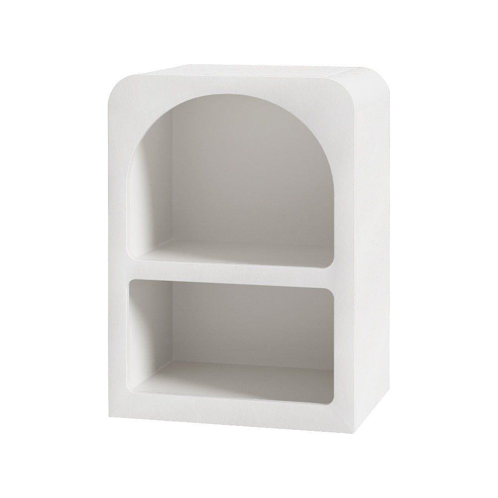 Arched Textured Bedside Table White - Furniture > Bedroom - Bedzy Australia