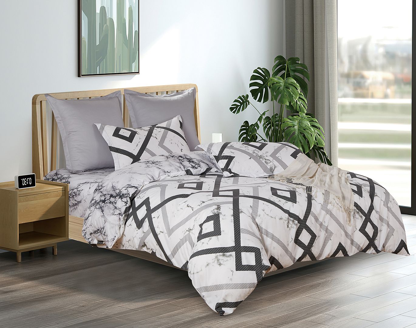 Ashwin King Size Quilt Doona Duvet Cover Set - Home & Garden > Bedding - Bedzy Australia