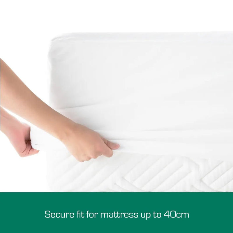 Australian Made Cotton Terry Fully Fitted Waterproof Mattress Protector - Single - Home & Garden > Bedding - Bedzy Australia