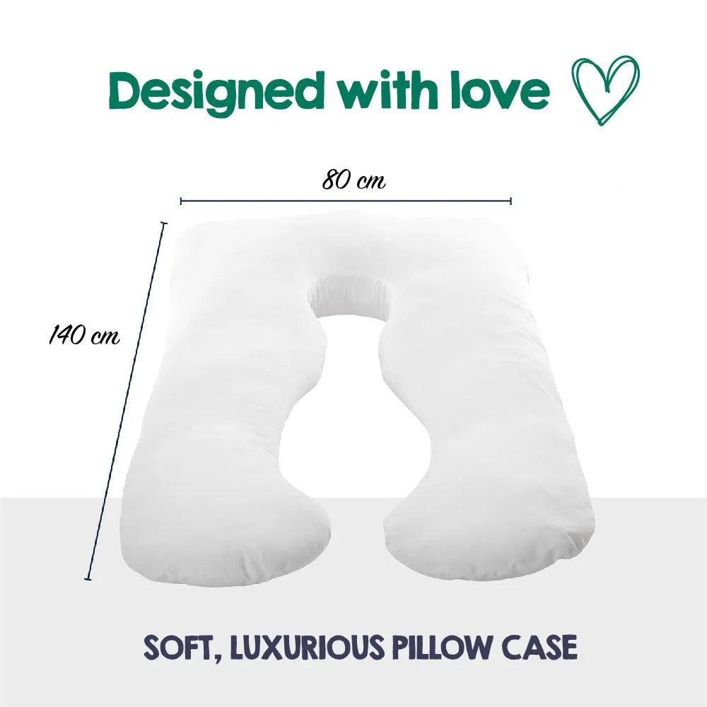 Australian Made Maternity Body Pillow with Pillowcase - Cream - Home & Garden > Bedding - Bedzy Australia