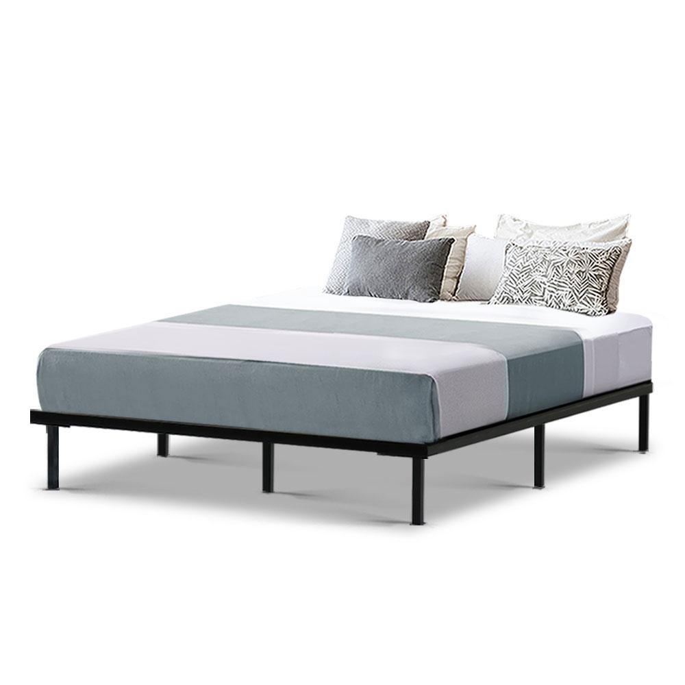 Basic Series Metal Queen Bed Frame Black - Bedzy Australia