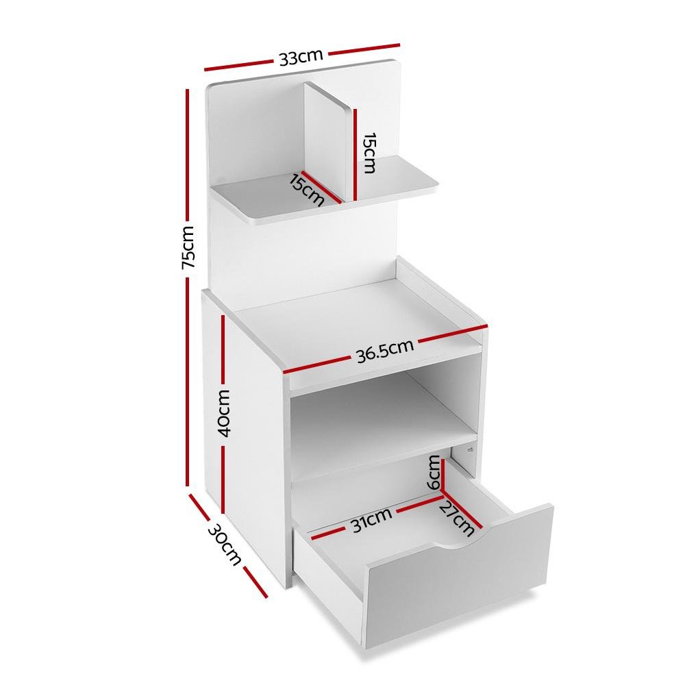 Bedside Table Cabinet Shelf Display Drawer Side Nightstand Unit Storage - Bedzy Australia