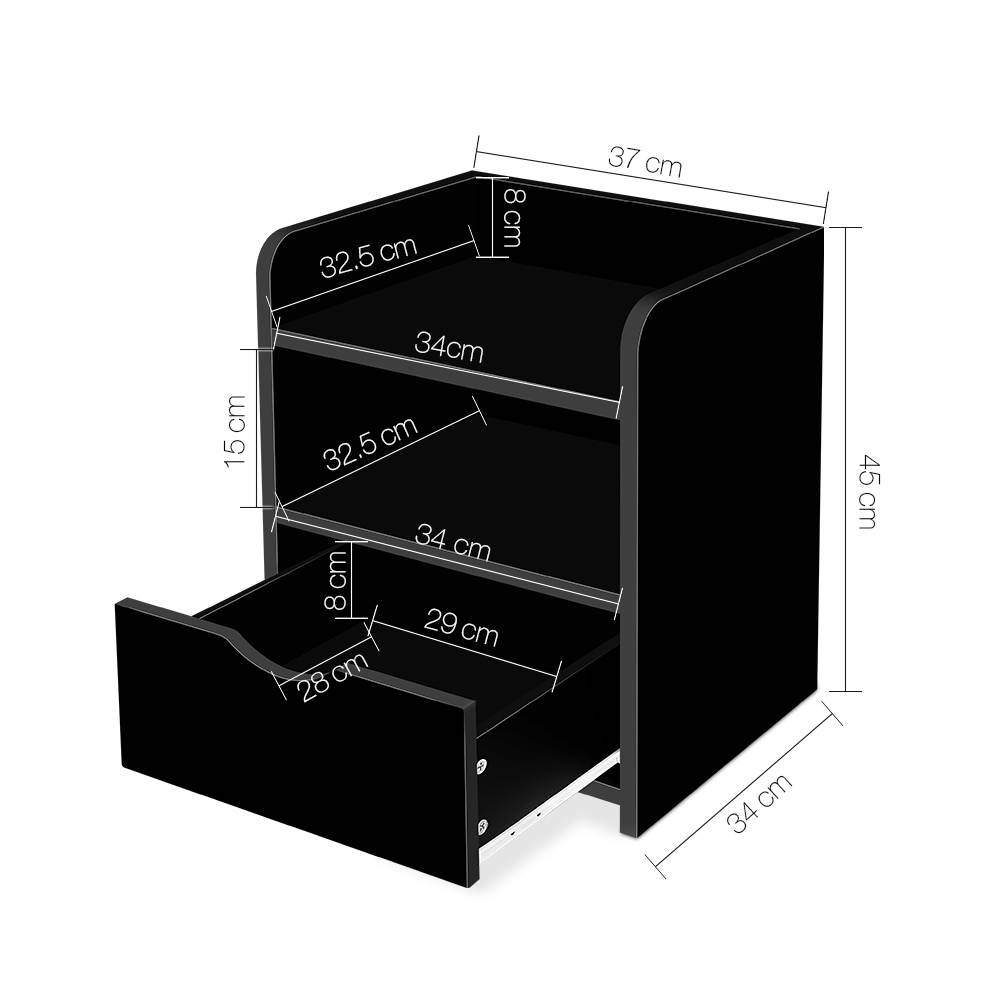 Bedside Table Drawer - Black - Bedzy Australia