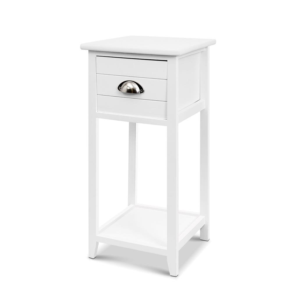 Bedside Table Nightstand Drawer Storage Cabinet Lamp Side Shelf White - Bedzy Australia