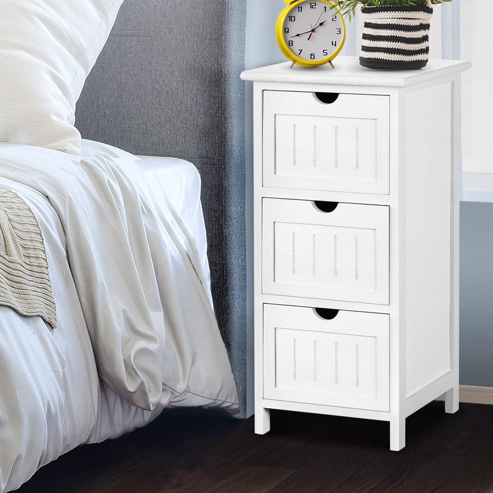 Bedside Table - White - Bedzy Australia