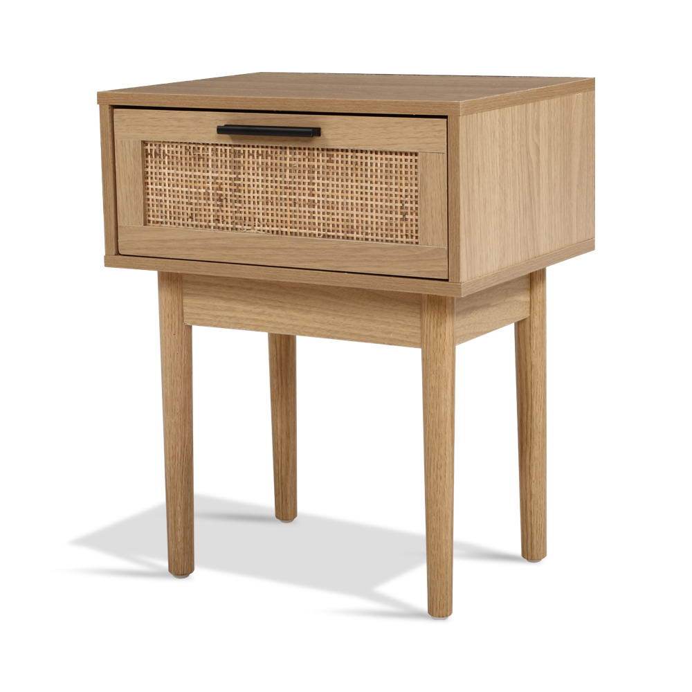 Rattan Bedside Table with Drawer - Bedzy Australia