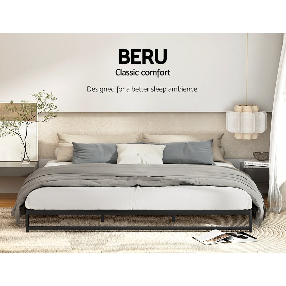 Beru Metal King Bed Base Black - Furniture > Bedroom - Bedzy Australia