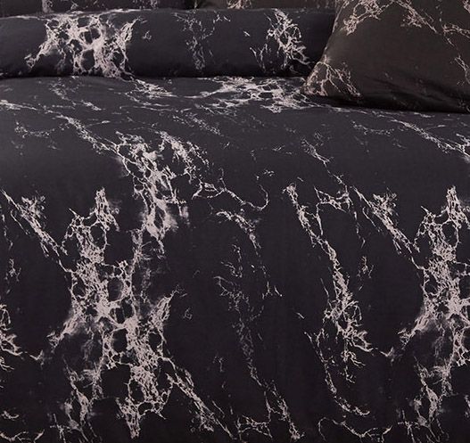 Black Marble Double Size Duvet Doona Quilt Cover Set - Home & Garden > Bedding - Bedzy Australia