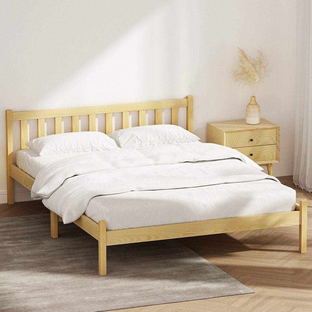 Bribie Wooden Double Bed Frame - Furniture > Bedroom - Bedzy Australia