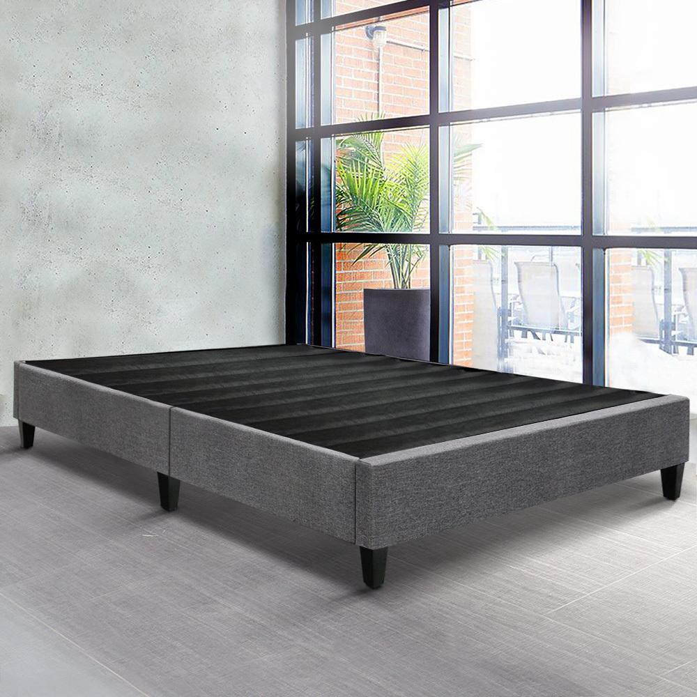 Brisk Fabric Double Bed Base Frame Grey - Bedzy Australia