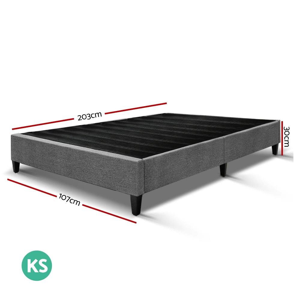 Brisk Fabric King Single Bed Base Frame Grey - Bedzy Australia