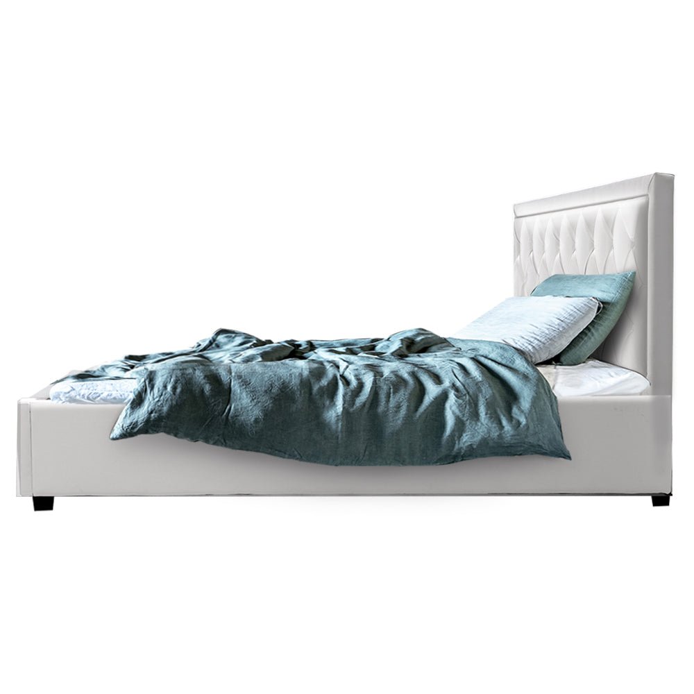 Bronte Storage Double Bed Frame White - Bedzy Australia