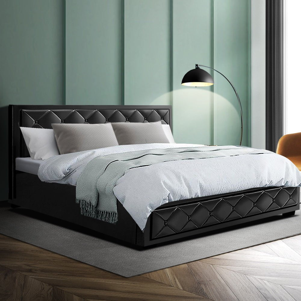 Bronte Storage King Bed Frame Black - Bedzy Australia