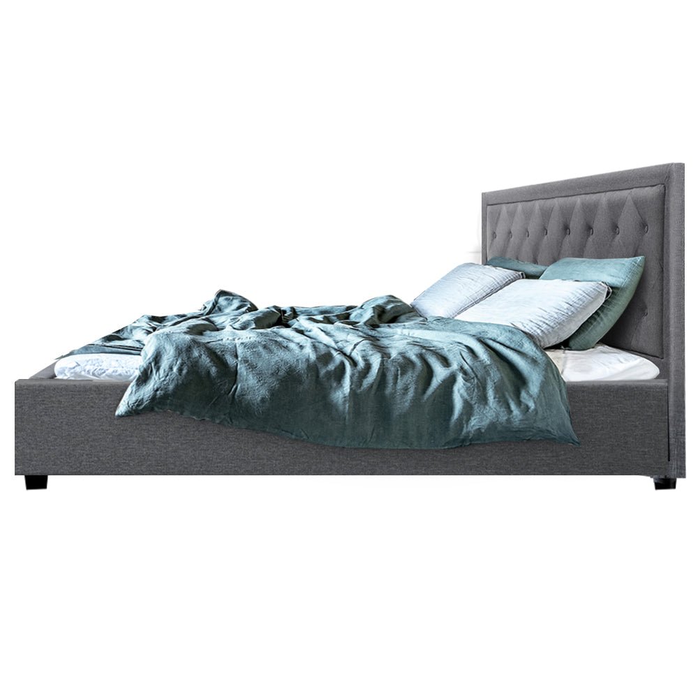 Bronte Storage King Bed Frame Grey - Bedzy Australia