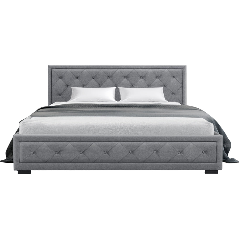 Bronte Storage King Bed Frame Grey - Bedzy Australia