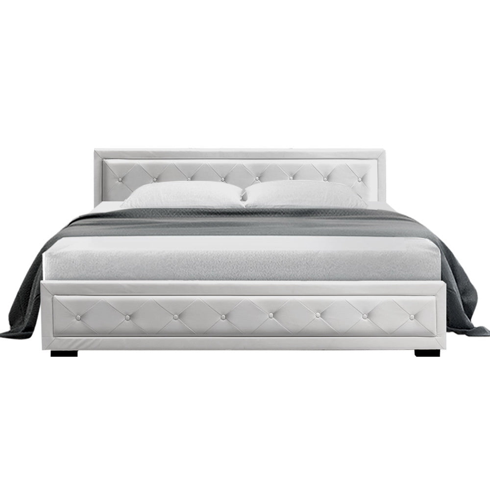 Bronte Storage King Bed Frame White - Bedzy Australia