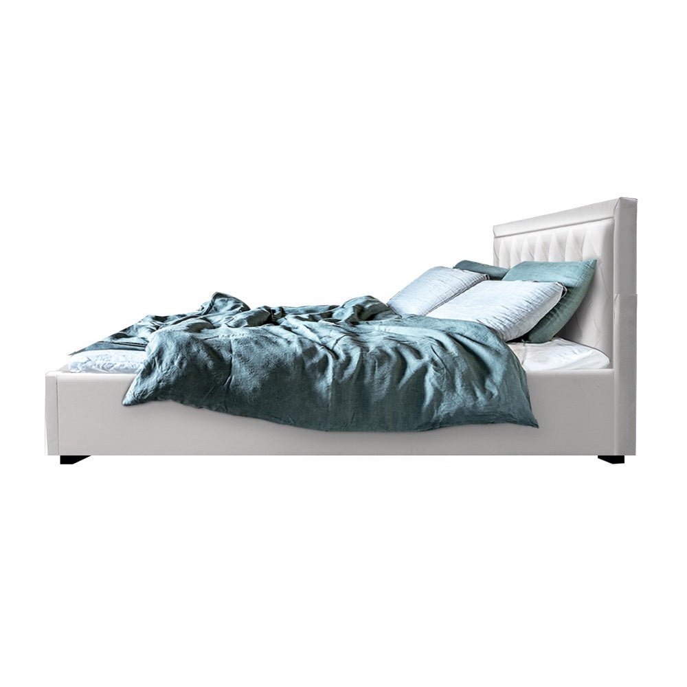 Bronte Storage King Bed Frame White - Bedzy Australia