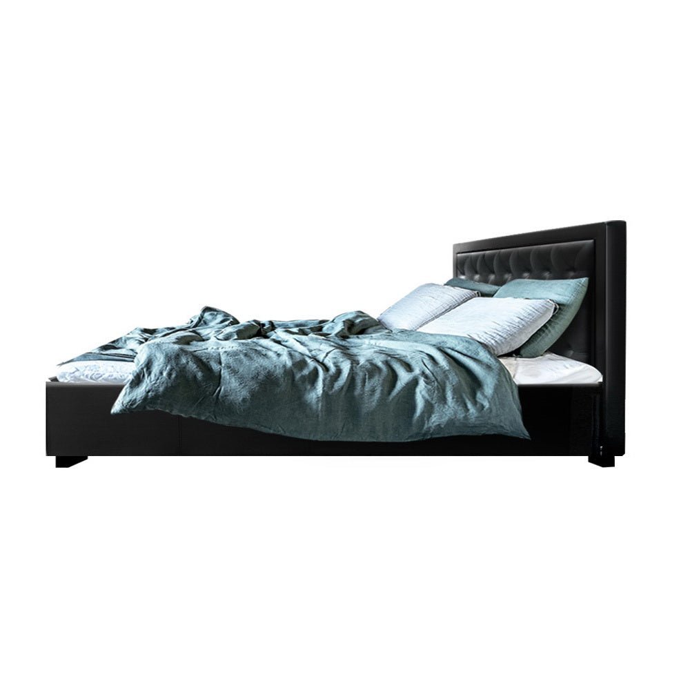 Bronte Storage Queen Bed Frame Black - Bedzy Australia