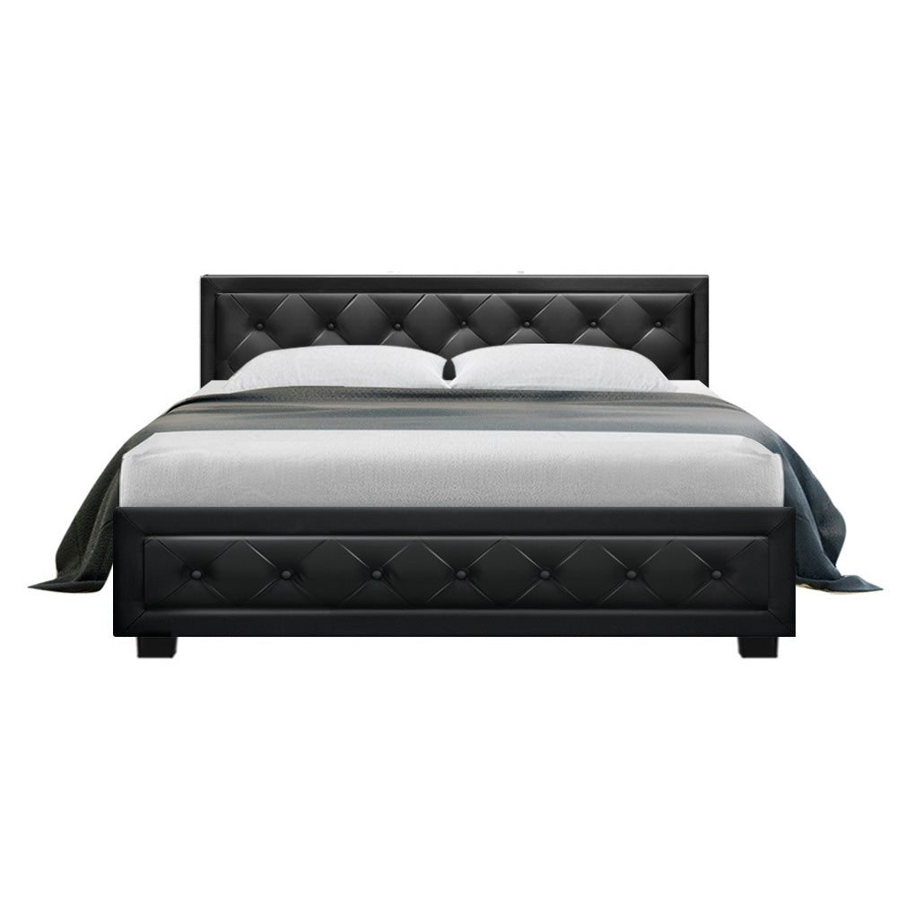 Bronte Storage Queen Bed Frame Black - Bedzy Australia