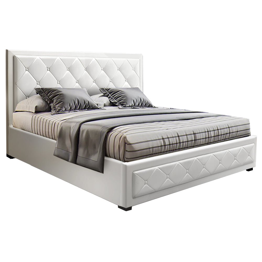 Bronte Storage Queen Bed Frame White - Bedzy Australia