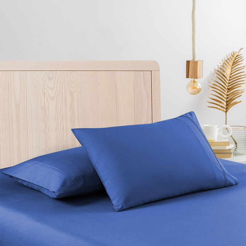 Casa Decor 2000 Thread Count Bamboo Cooling Sheet Set Ultra Soft Bedding Double Royal Blue - Bedzy Australia