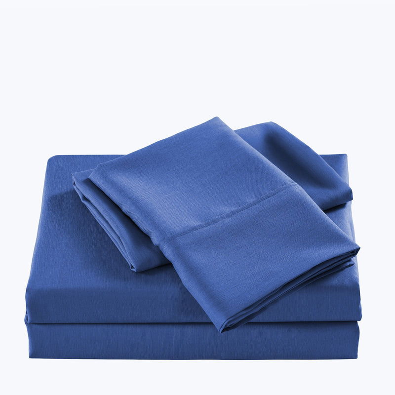 Casa Decor 2000 Thread Count Bamboo Cooling Sheet Set Ultra Soft Bedding Double Royal Blue - Bedzy Australia