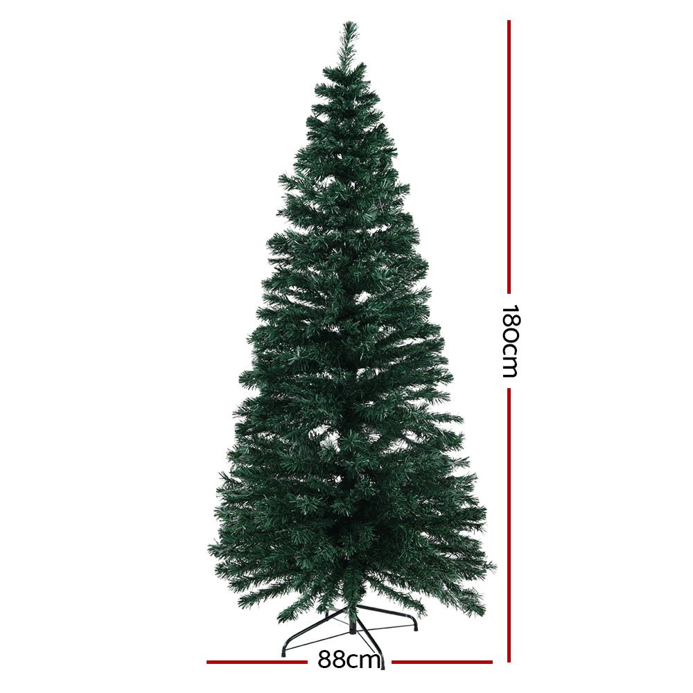 Christmas Tree 1.8M LED Xmas trees Optic Fibre Warm White - Bedzy Australia