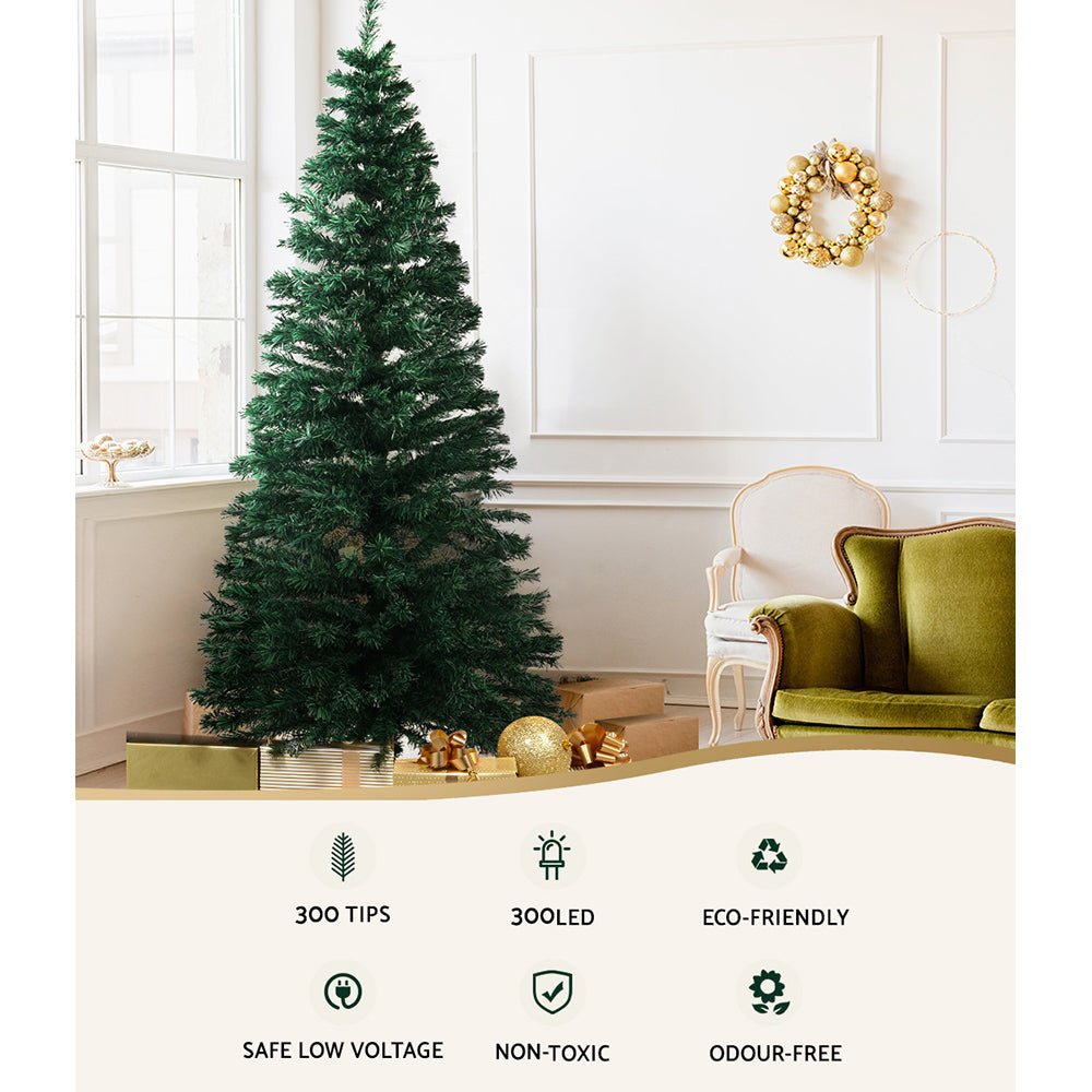 Christmas Tree 1.8M LED Xmas trees Optic Fibre Warm White - Bedzy Australia