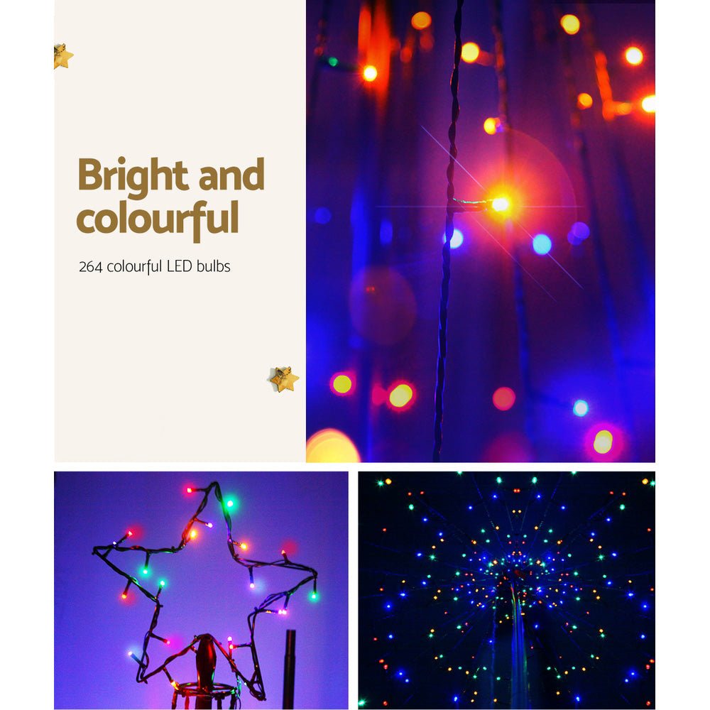 Christmas Tree 2.1M 264 LED Xmas Trees Solar Power Multi Colour - Bedzy Australia