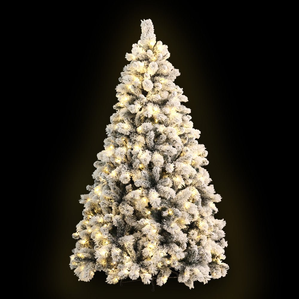 Christmas Tree 2.1M Xmas Tree with 500 LED Lights Snowy Tips - Bedzy Australia