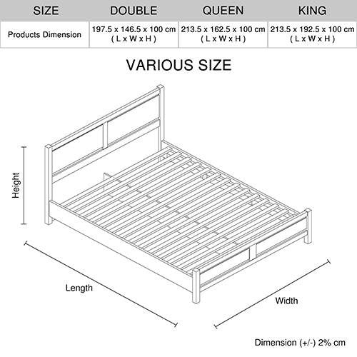 Cielo Wooden King Bed Frame Oak Natural - Bedzy Australia