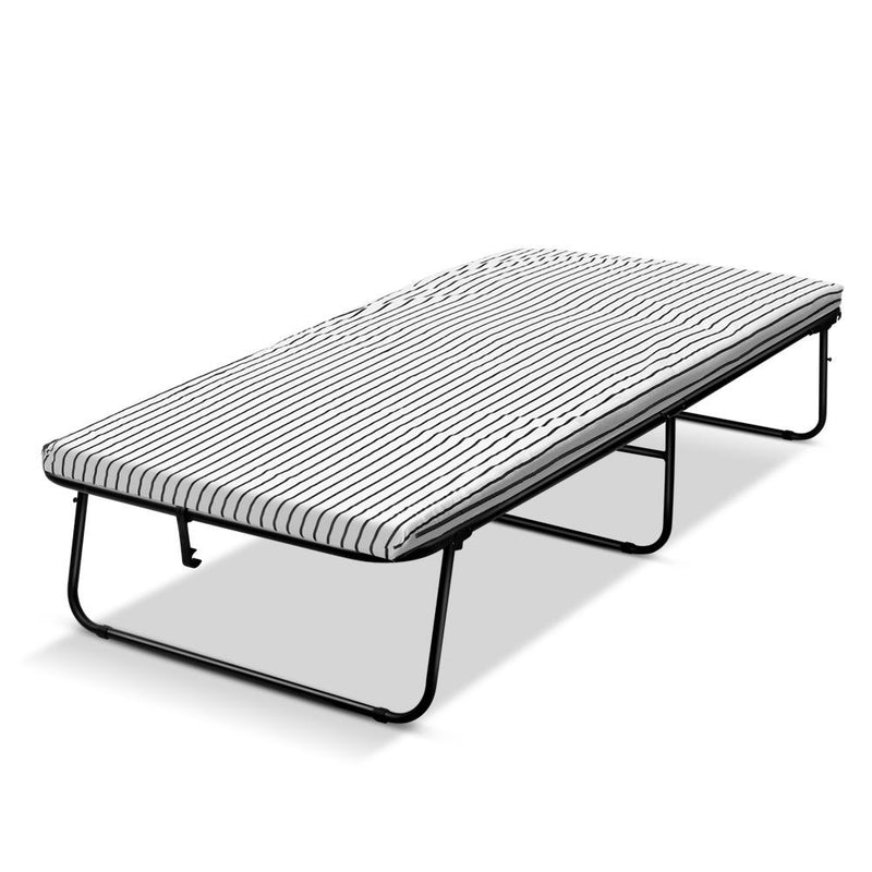 Compact Foldable Single Bed (Mattress Included) - Bedzy Australia