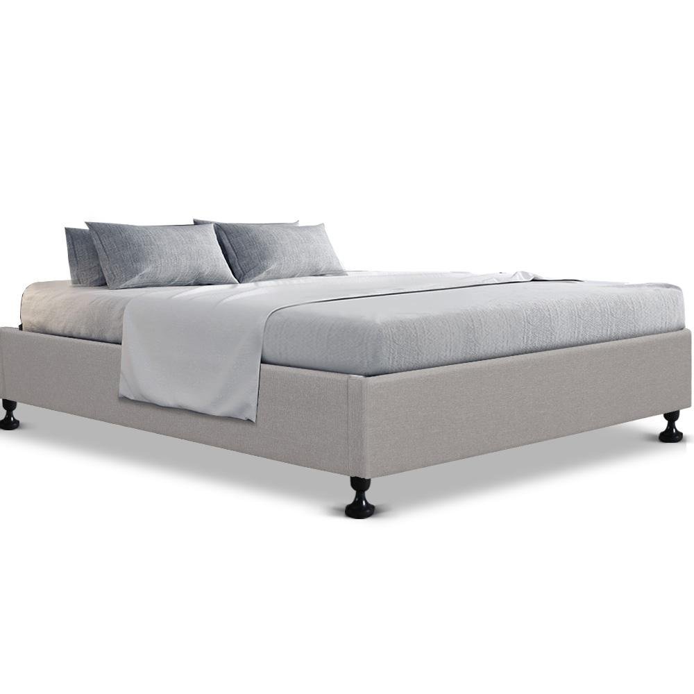 Cottesloe Queen Bed Frame Beige - Bedzy Australia