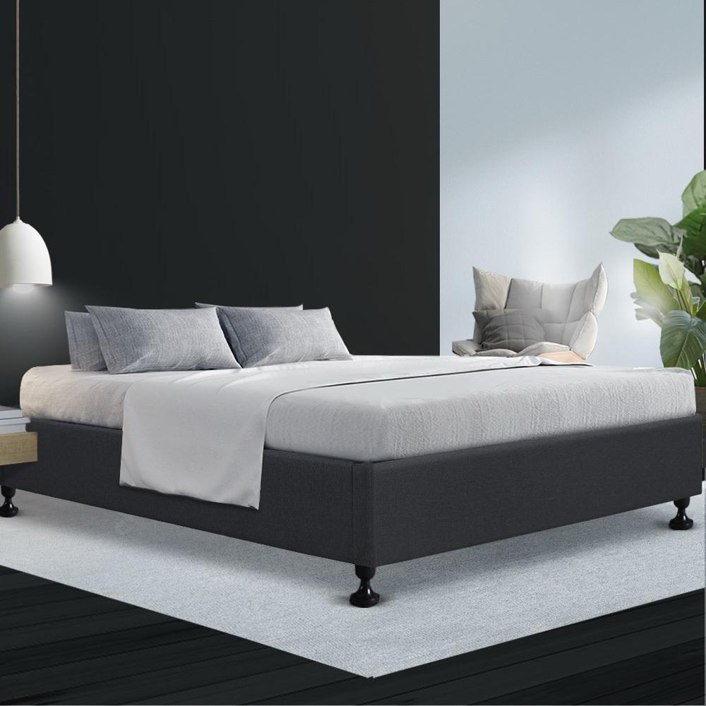 Cottesloe Queen Bed Frame Charcoal - Bedzy Australia