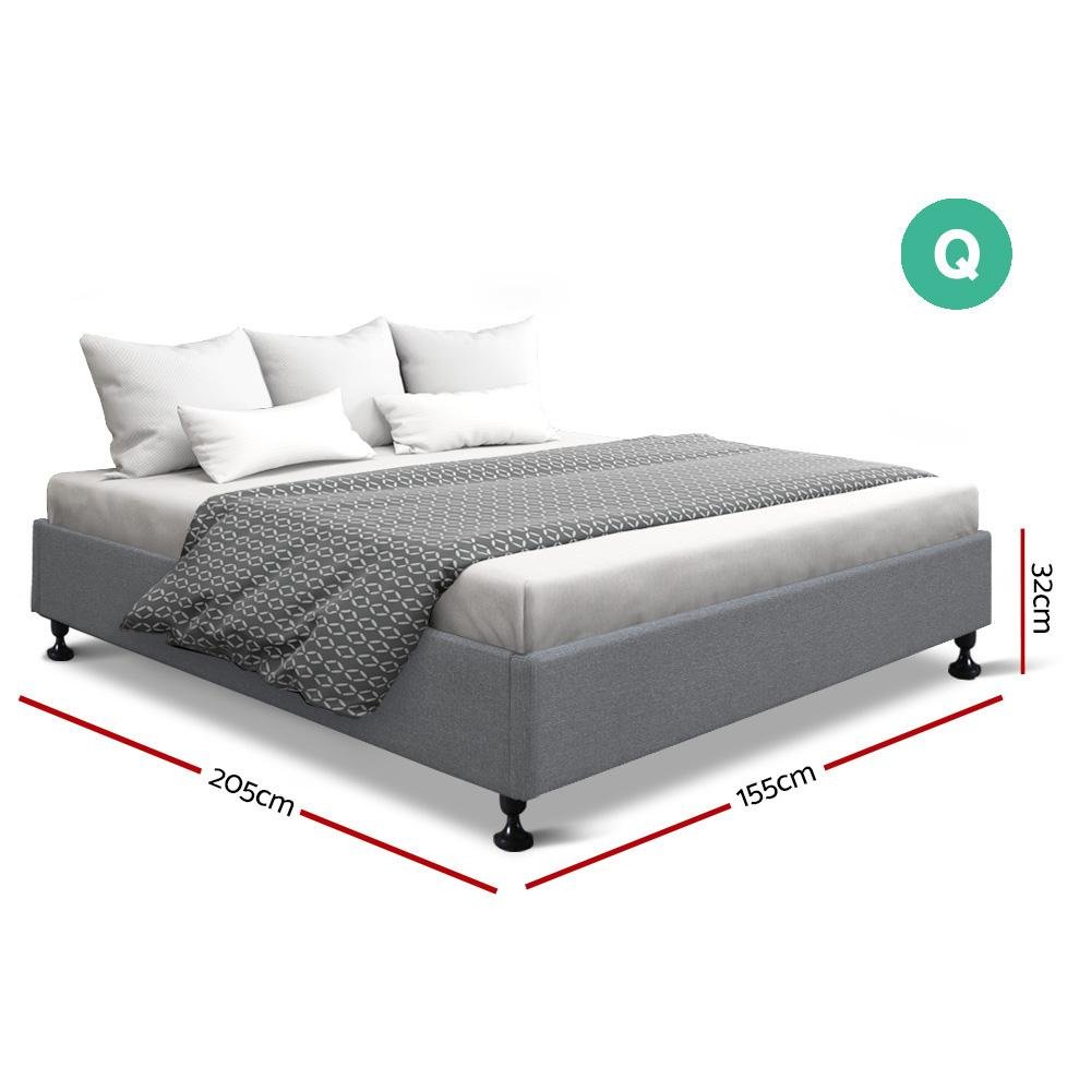 Cottesloe Queen Bed Frame Grey - Bedzy Australia