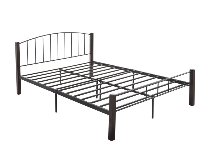 Double Bed frame w/ solidwood post in Black + Wenge - Bedzy Australia