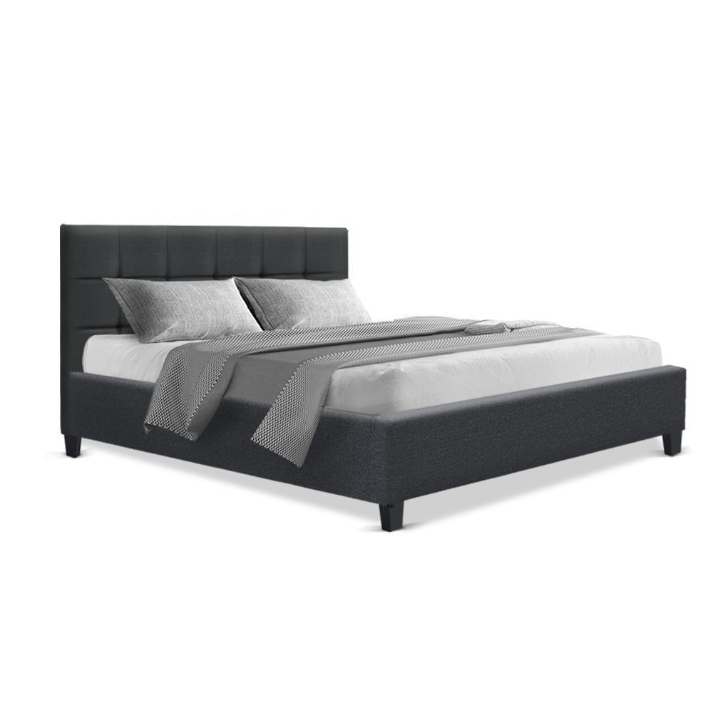 Double Package | Agnes Bed Charcoal & Glay Bonnell Spring Mattress (Medium Firm) - Bedzy Australia