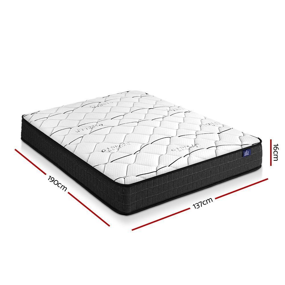 Double Package | Agnes Bed Charcoal & Glay Bonnell Spring Mattress (Medium Firm) - Bedzy Australia