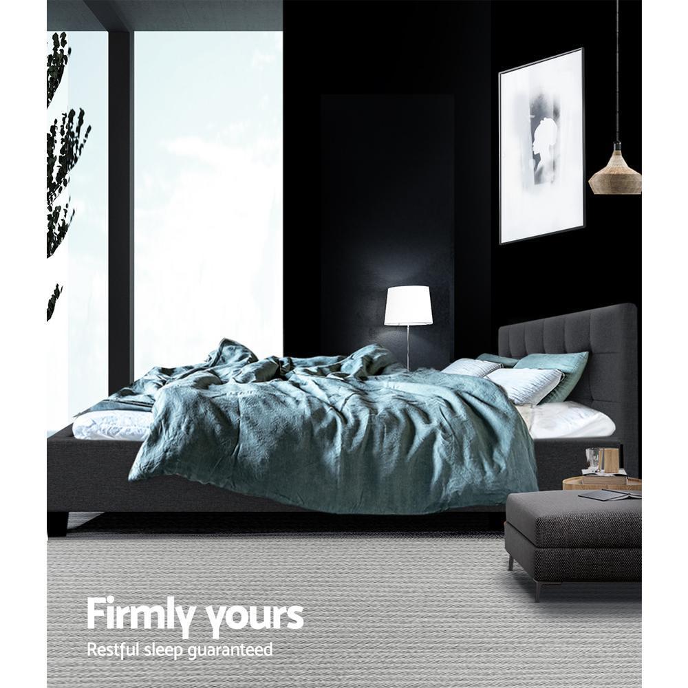 Double Package | Agnes Bed Charcoal & Glay Bonnell Spring Mattress (Medium Firm) - Bedzy Australia