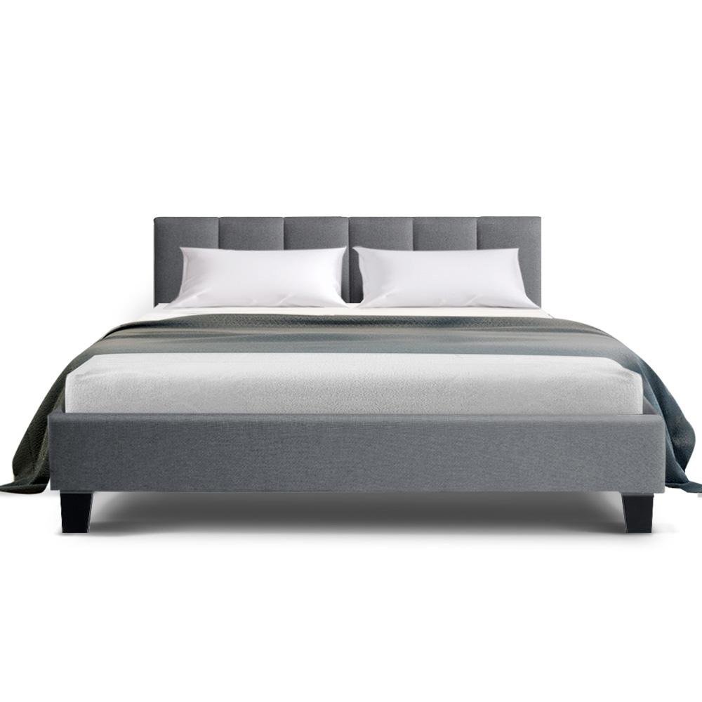 Double Package | Alma Bed Grey & Glay Bonnell Spring Mattress (Medium Firm) - Bedzy Australia