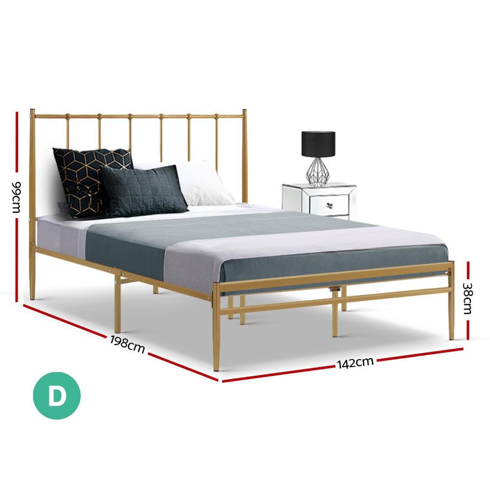 Double Package | Amor Bed Gold & Normay Series Pillow Top Mattress (Medium Firm) - Bedzy Australia