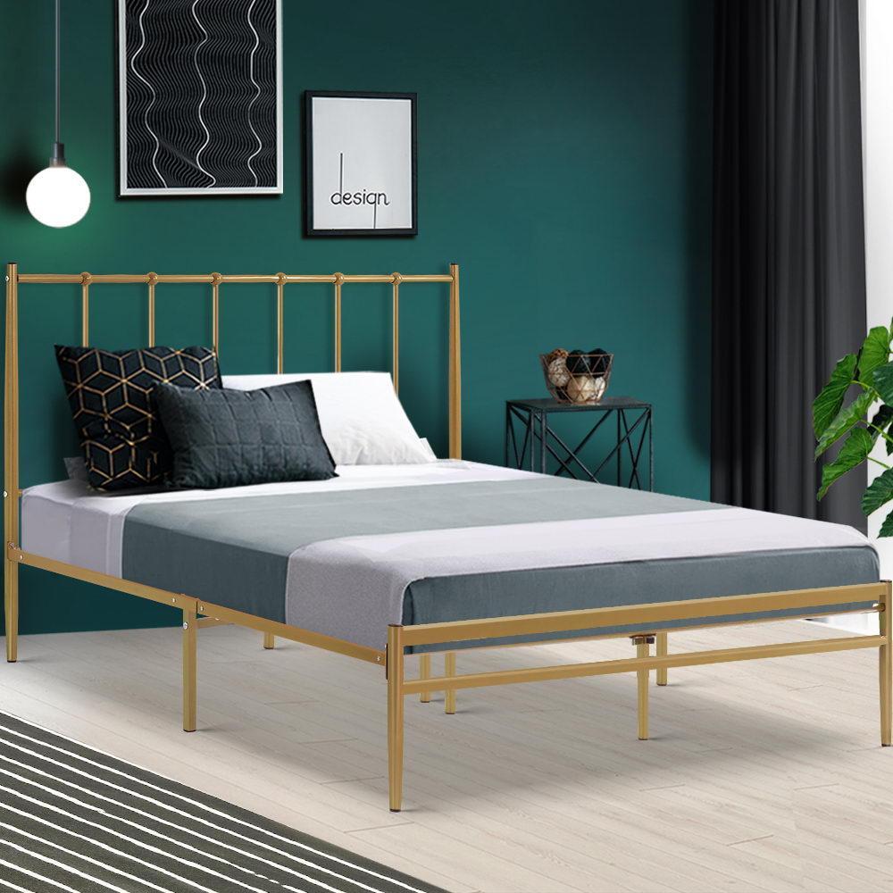 Double Package | Amor Bed Gold & Normay Series Pillow Top Mattress (Medium Firm) - Bedzy Australia