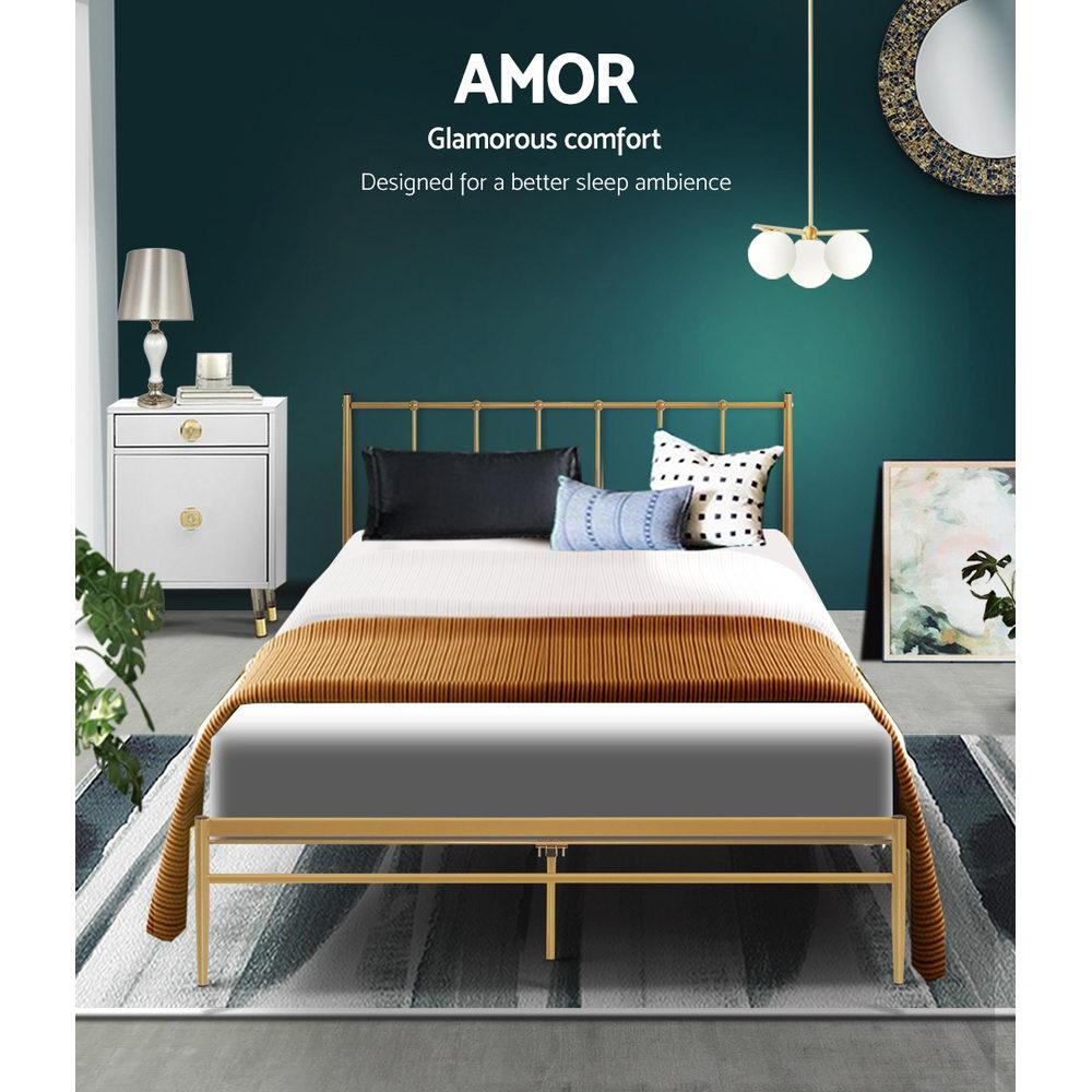 Double Package | Amor Bed Gold & Normay Series Pillow Top Mattress (Medium Firm) - Bedzy Australia