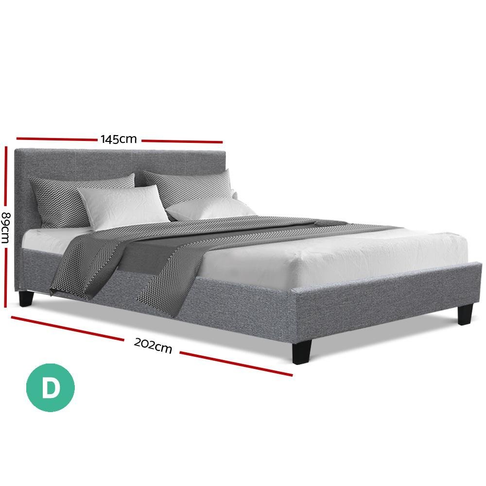 Double Package | Coogee Bed Grey & Normay Series Pillow Top Mattress (Medium Firm) - Bedzy Australia