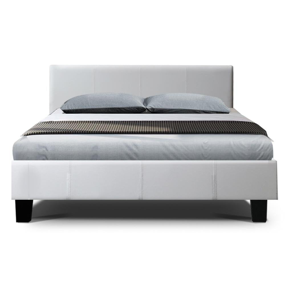 Double Package | Coogee Bed White & Normay Series Pillow Top Mattress (Medium Firm) - Bedzy Australia